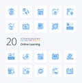 20 OnBlue Color Learning Blue Color icon Pack like global article computer qa education