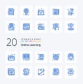 20 OnBlue Color Learning Blue Color icon Pack like info click online learning study education