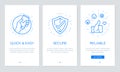 Onboarding app screens. Modern and simplified vector illustration walkthrough screens template for mobile apps.