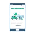 Onboarding page for eco electric transport services, flat vector illustration. Royalty Free Stock Photo