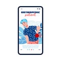 Onboarding screen for orthopedic patients, cartoon vector illustration.