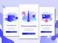 Onboarding screen page template of Online Plane Ticket Booking Concept. Modern flat design concept of web page design for website
