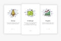 Onboarding screens design in business concept.