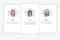 Onboarding screens design in people life concept. Modern and simplified vector illustration