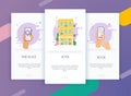 Onboarding screens user interface kit for mobile app templates concept of find hotel. Concept for web banners, websites,