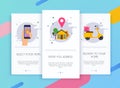 Onboarding screens user interface kit for mobile app templates concept of food delivery. Concept for web banners, websites,