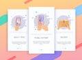 Onboarding screens user interface kit for mobile app templates concept of online shopping. Concept for web banners, websites, Royalty Free Stock Photo