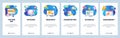 Website and mobile app onboarding screens vector template