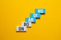 Onboarding - word concept on building blocks, text