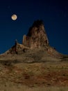 Volcanic Core under Moonlit Desert