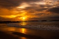 once in a life time beautiful sunrise over the indian ocean, waves are breaking at the great ocean road, victoria, australia