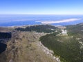 Aerial panorama of Mirovo, northern Velebit National park