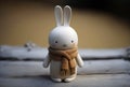 winter cute rabbit wooden toy