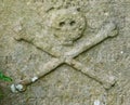 Skull and Crossbones on Gravestone