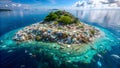 A OnceBeautiful Island Now Choked by Plastic Pollution A Grim Warning of Unchecked Waste and the Urgent Need Royalty Free Stock Photo