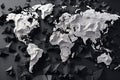 ÃÂ¡oncept of global pollution A paper map of the world with trash bags on the continents. Generative AI