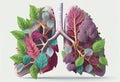 ?oncept of healthy and diseased lungs. Generative AI