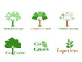 Oncept of white paper bird fly paperless go green logo Royalty Free Stock Photo