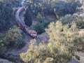 ONCF electric train entering a tunnel in Morocco Royalty Free Stock Photo