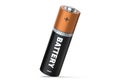 One AA battery isolated on white, with clipping path. 3D render