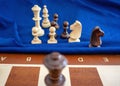One against many chess game endgame Royalty Free Stock Photo