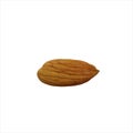 One Almond Nut. Realistic 3D Render. Food Element. Isolated On White Background Royalty Free Stock Photo