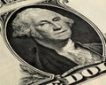 One american dollar with George Washington close up Royalty Free Stock Photo