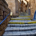 Ancient stone street in Old Jaffa, Israel Royalty Free Stock Photo