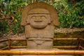 One of the ancient statues in San Augustin park, Colombia