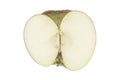 One apple cut into halves without stalk and pit Royalty Free Stock Photo