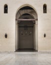 One of the arches surrounding the courtyard of the Enlightened Mosque Royalty Free Stock Photo