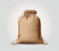 One bag from sacking isolated on white background created with Generative AI technology Royalty Free Stock Photo