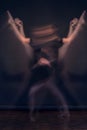 One ballerina motion blur moving Royalty Free Stock Photo