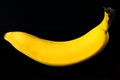 One banana isolated on black background Royalty Free Stock Photo