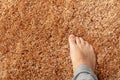 One bare foot of a man Royalty Free Stock Photo