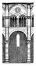 One Bay, Nave of Lucca Cathedral, vintage engraving