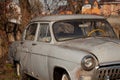 Photo of one old car in the village