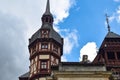 One of the Beautiful Towers of Peles castle, Sinaia, Prahova, Romania