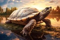 one beautiful turtle close-up