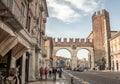 One of the beautiful Verona squares full of tourists.