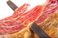 Slicing Spanish jamon iberico