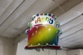 One big giant Happy Birthday balloon filled with helium Royalty Free Stock Photo