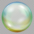 One big multicolored transparent soap bubble