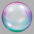 One big multicolored transparent soap bubble