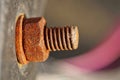One big old brown red rusty bolt Royalty Free Stock Photo