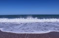 One big sea wave approaching the photographer. Stormy sea shows us his domination and power. Huge force from god of sea. The most Royalty Free Stock Photo