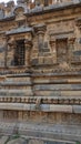 One big temple wall shown with all its sculptural glory, Dharasuram, Tamil Nadu, India Royalty Free Stock Photo