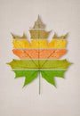 One big yellow maple leaf Royalty Free Stock Photo