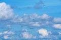 One bird flying on clear blue sky heap white cloud on ocean Royalty Free Stock Photo