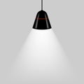 Black ceiling lamp. Vector. Royalty Free Stock Photo
